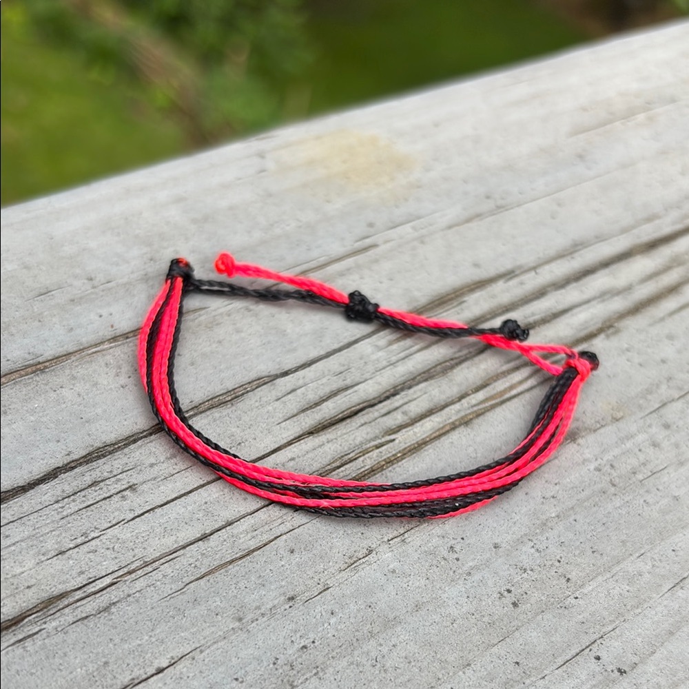 Adjustable Friendship Waxed Cord Waterproof Summer Bracelet in “BlackPink”